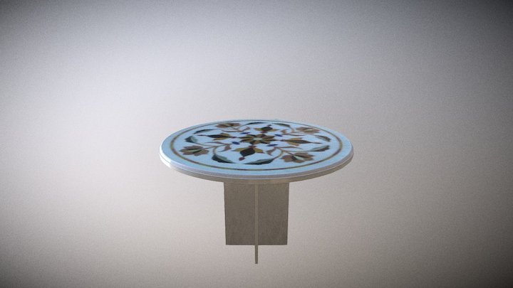 Cross Marble Base dinning table 3D Model