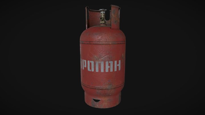 Old gas cylinder (game ready) 3D Model