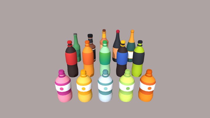 Bottle Pack [Stylized] 3D Model