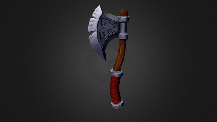 Hand Painting texturing Axe 3D Model