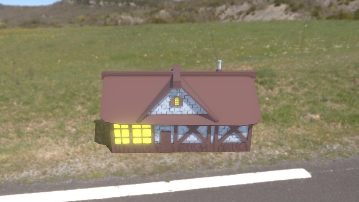 Realistic Medieval Cabin 2 3D Model