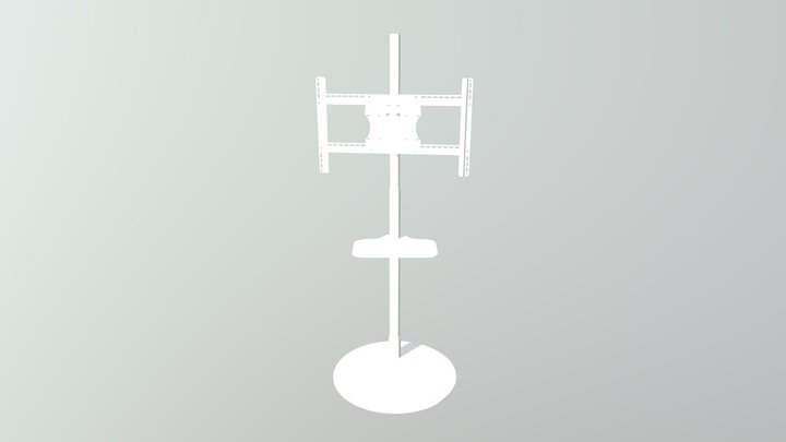 Freestanding 70in Monitor Stand Kiosk 3D Model