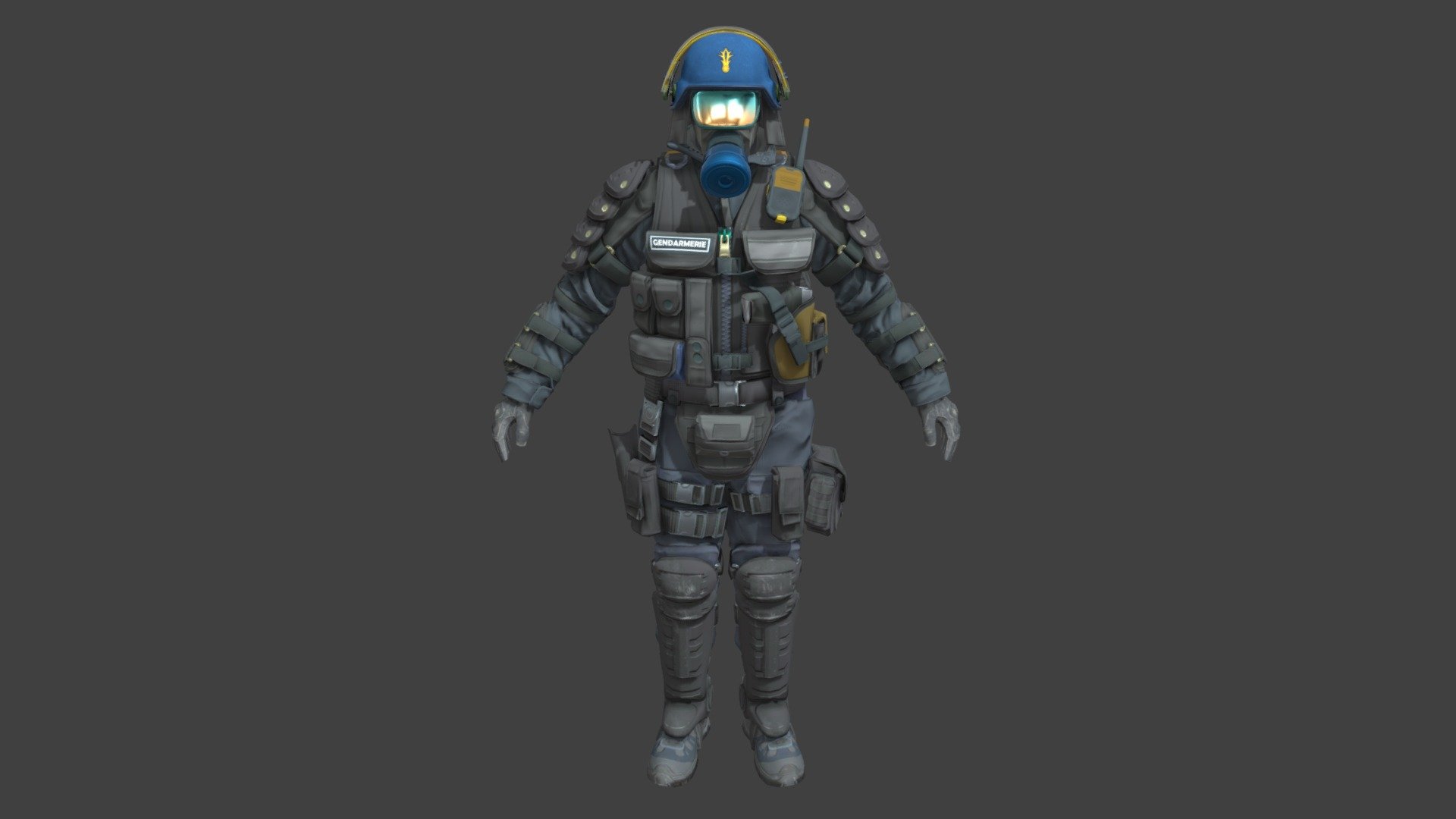 Gendarmerie cs2 agent model mask download free 3d model by gettan
