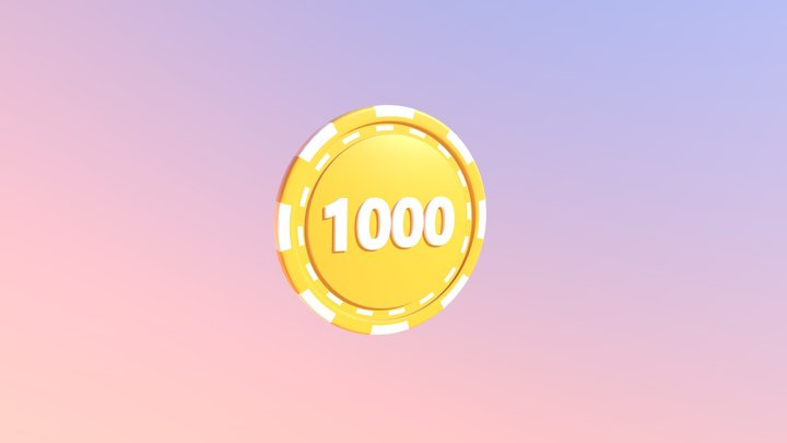 Poker Chip 1000$ 3D Model