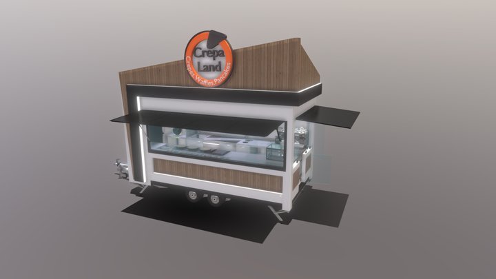 Food trailer - Large category (4.5m x 2.25m) 3D Model