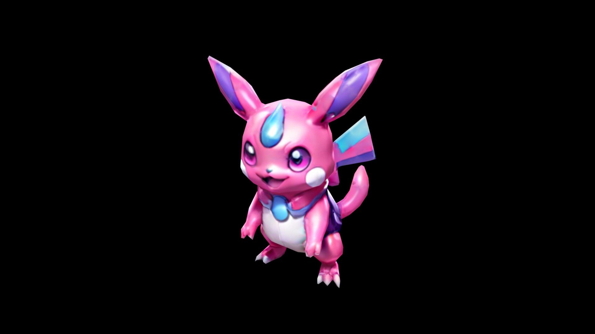 Pink pokemon with purple eyes standing in front - Download Free 3D ...