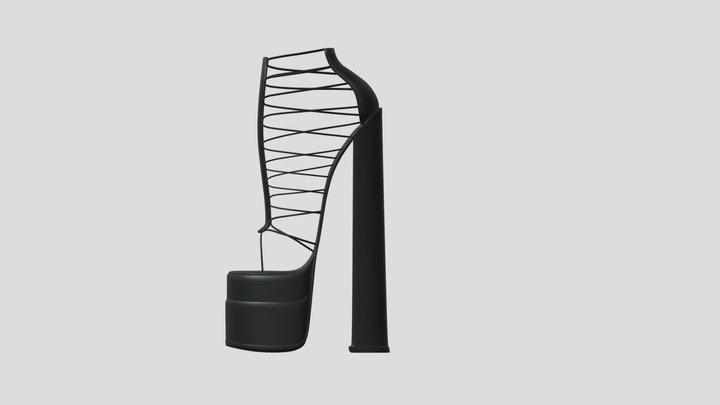 Stephanie Platform Chunky Heel Sandals 3D Model