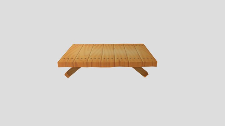 LowPoly Wooden Bridge 3D Model