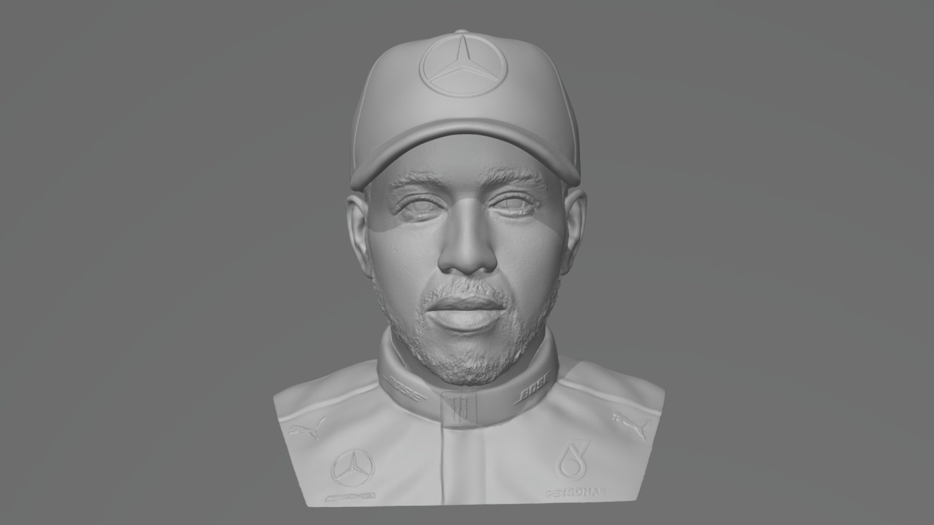 Lewis Hamilton bust for 3D printing