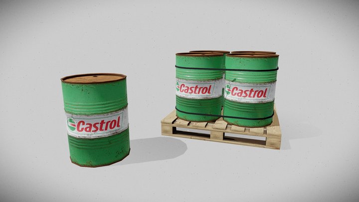 Castrol Oil Barrel 3D Model