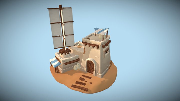 DAE Villages Egyptian Mill 3D Model