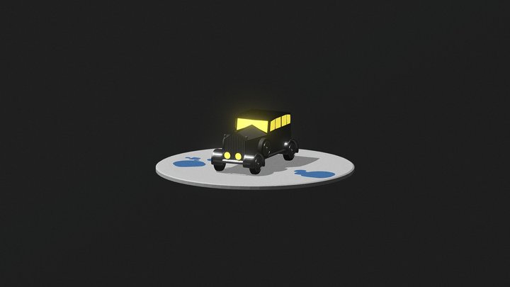 Low Poly Style Old FashionedCar 3D Model