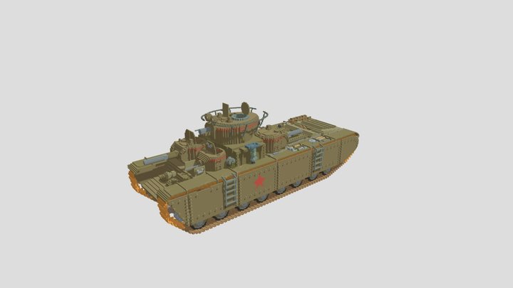 voxel T35 tank 3D Model