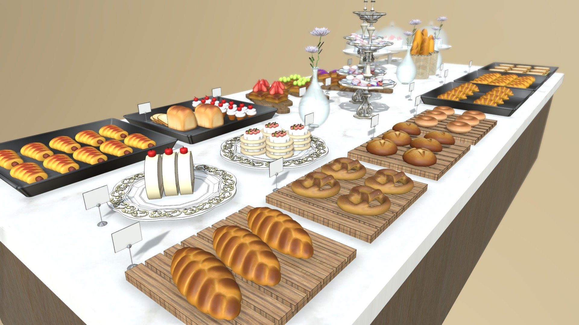 Bakery Table sketchup Buy Royalty Free 3D Model By Digikstudio 