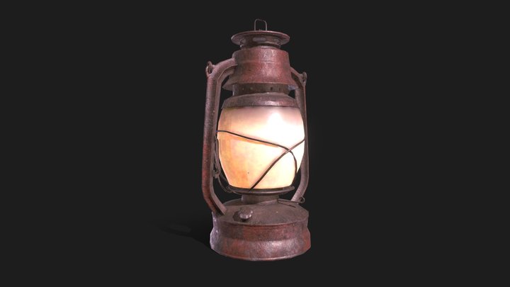 Old rusted Lantern 02-5 3D Model
