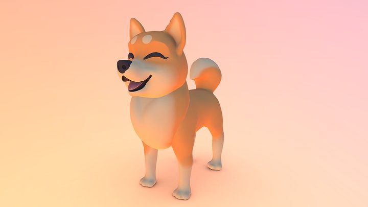 Shiba Inu Dog 3D Model