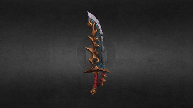 Cartoon Sword (128px texture) 3D Model