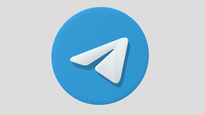 Telegram 3D-icon 3D Model