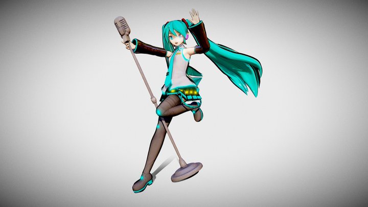 Hatsune Miku (project Diva Mega Mix) – Free 3D Model STL