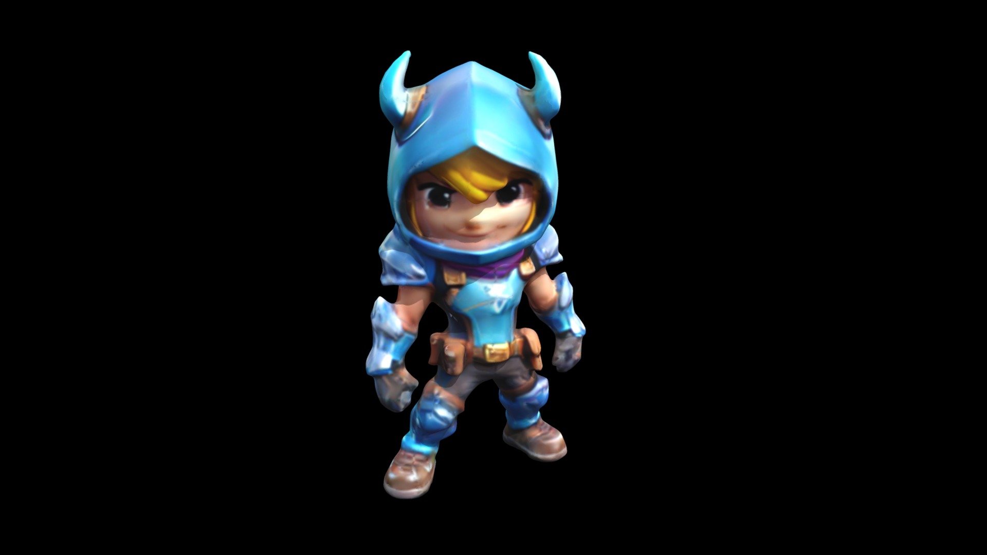 The image presents a cartoon character Warrior. - Download Free 3D ...