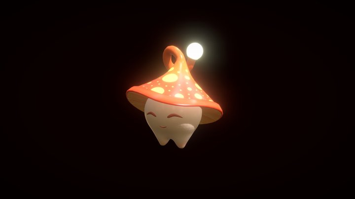 the little one has a hat with a ball of light 3D Model