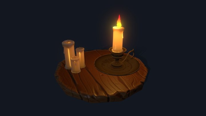 Stylized Candles 3D Model