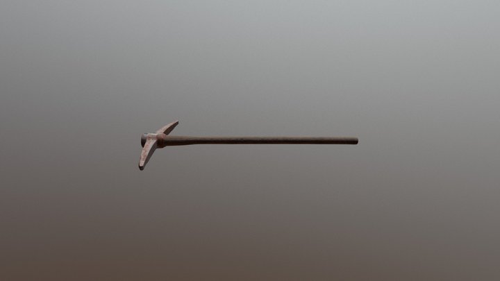Old Iron Pickaxe 3D Model