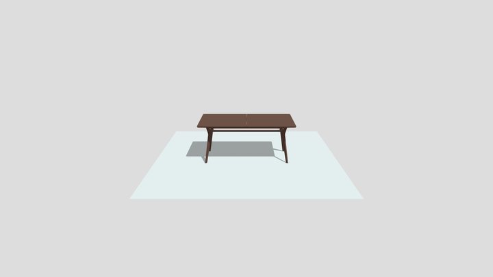 extending-dining-table-dark-stain-oak 3D Model