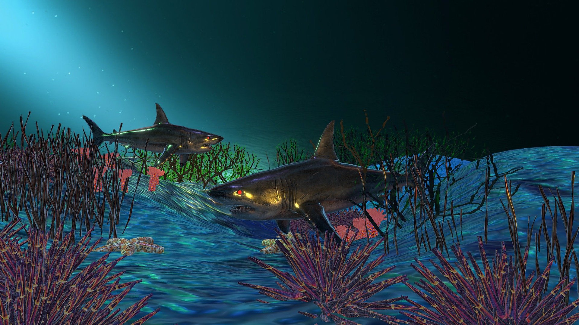 Sharks underwater Download Free 3D model by Miguelangelo