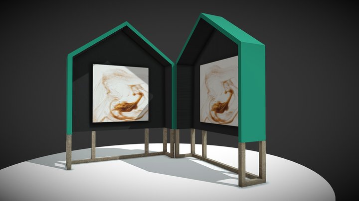Virtual Gallery Art Display 3D Model