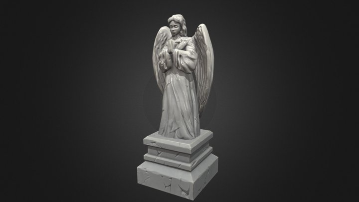 Stylized Angel Statue 3D Model