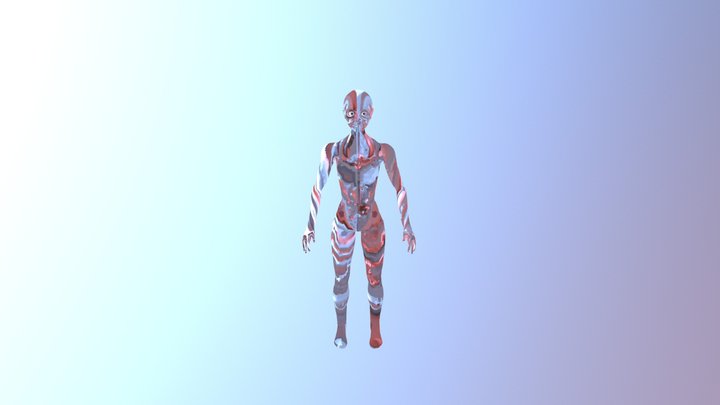 Female Character NPC Back Flip Test 3D Model