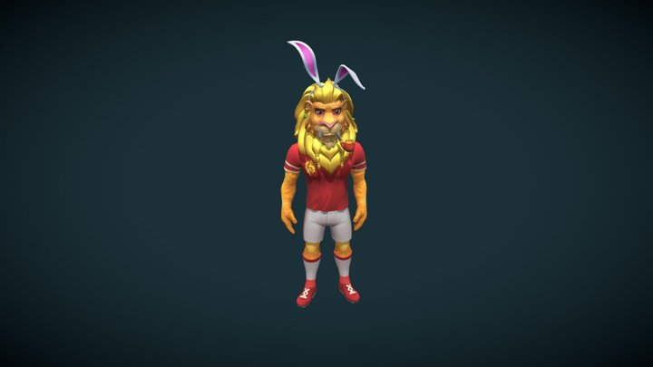 Football Lion 3D Model