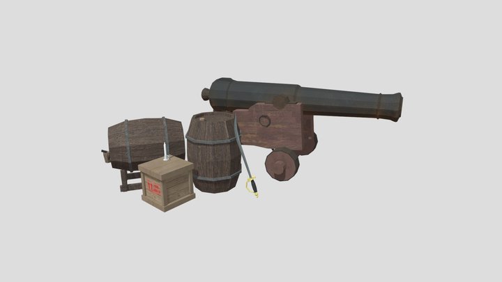 By The Ocean - Texture 2 More detailed props 3D Model