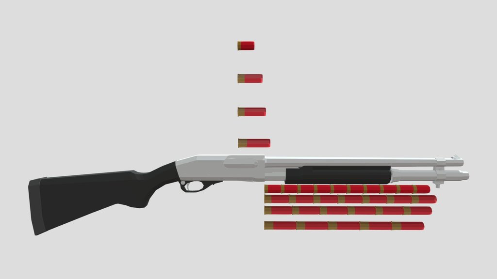 low-poly M870 marine magnum