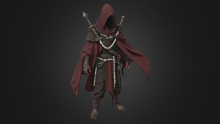 Blood Priest in Crimson Ritual Robes