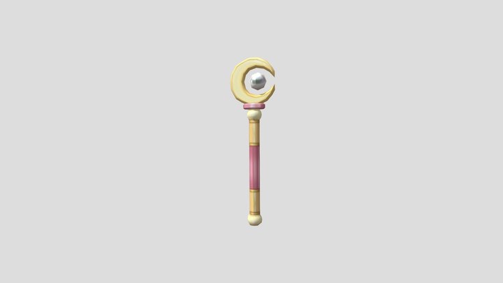 Low Poly - Crescent Wand 3D Model