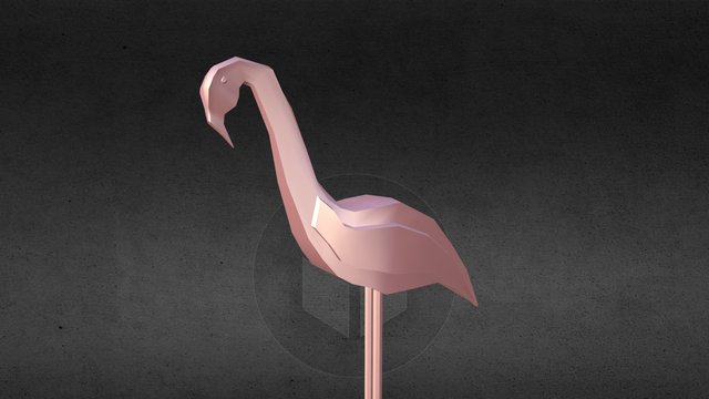 Low Poly Flamingo 3D Model