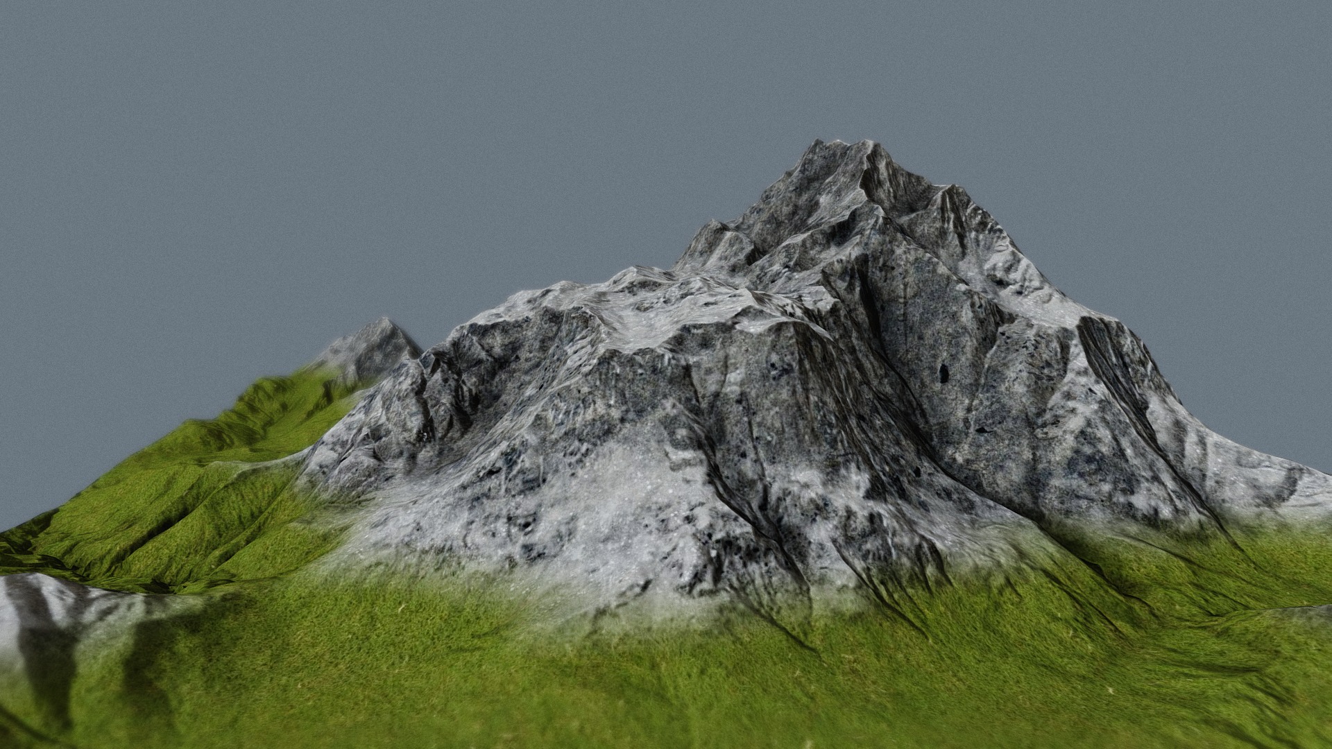 3D model Mountain Low Poly - This is a 3D model of the Mountain Low Poly. The 3D model is about a mountain with snow.