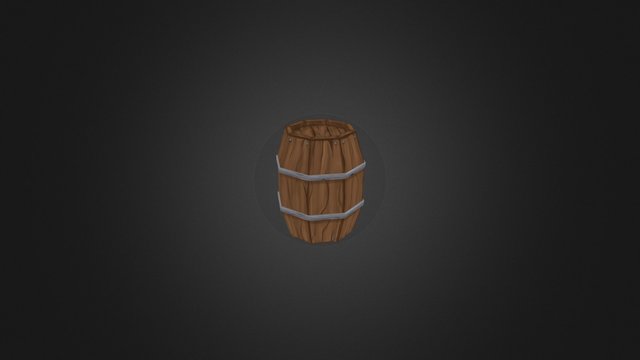 Hand-painted lowpoly barrel 3D Model