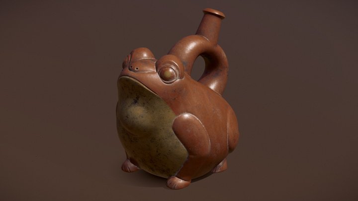 Stirrup Spout Bottle: Frog 3D Model