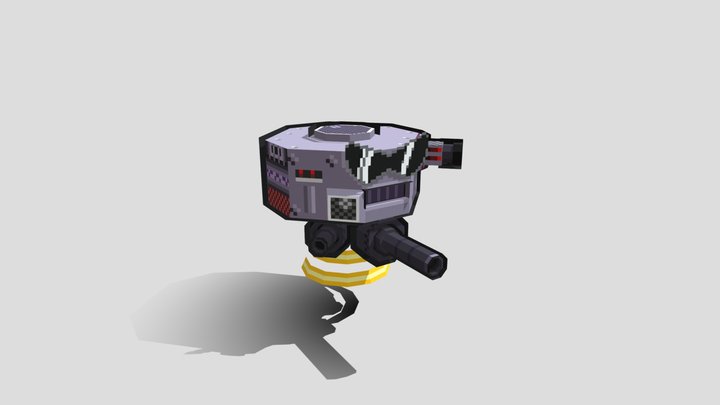 Cartoony Turret 3D Model