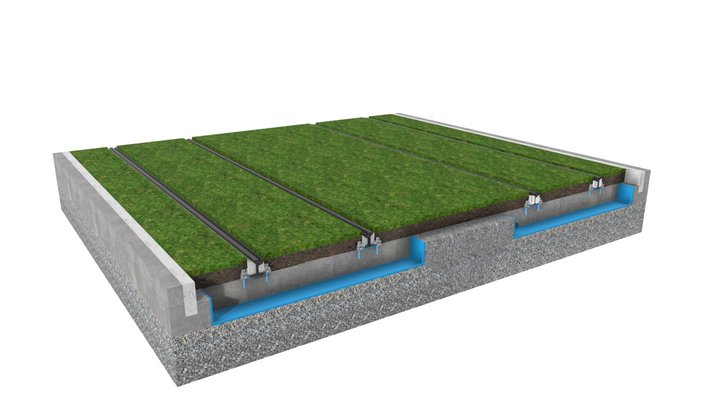 Tor zielony- podlew ciągły TINES® Polyrail 3D Model