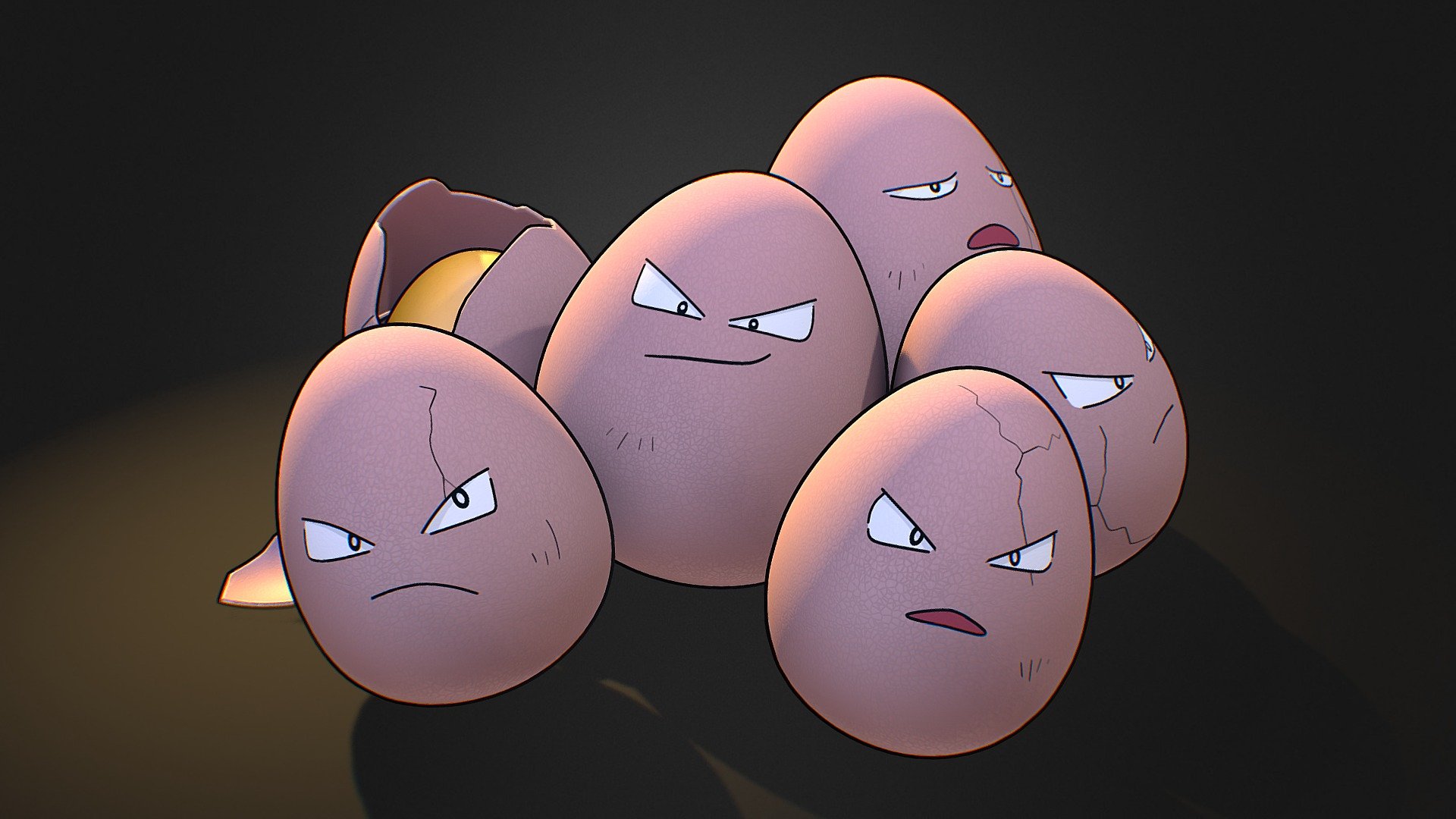 Exeggcute pokemon - 3D model by 3dlogicus [8063669] - Sketchfab