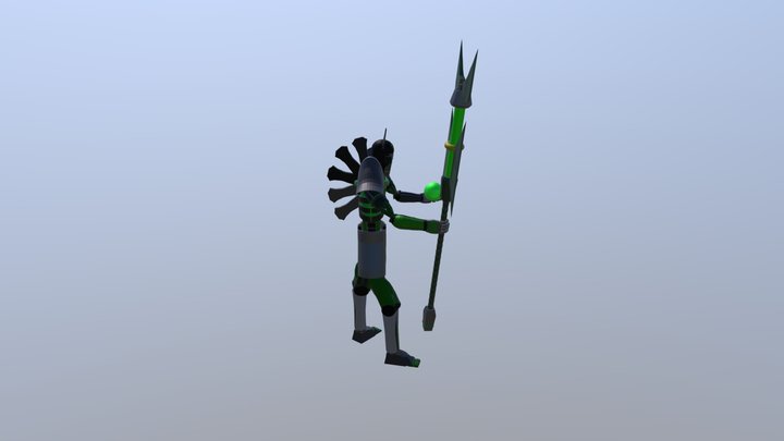 Necron Lord (low-poly) 3D Model