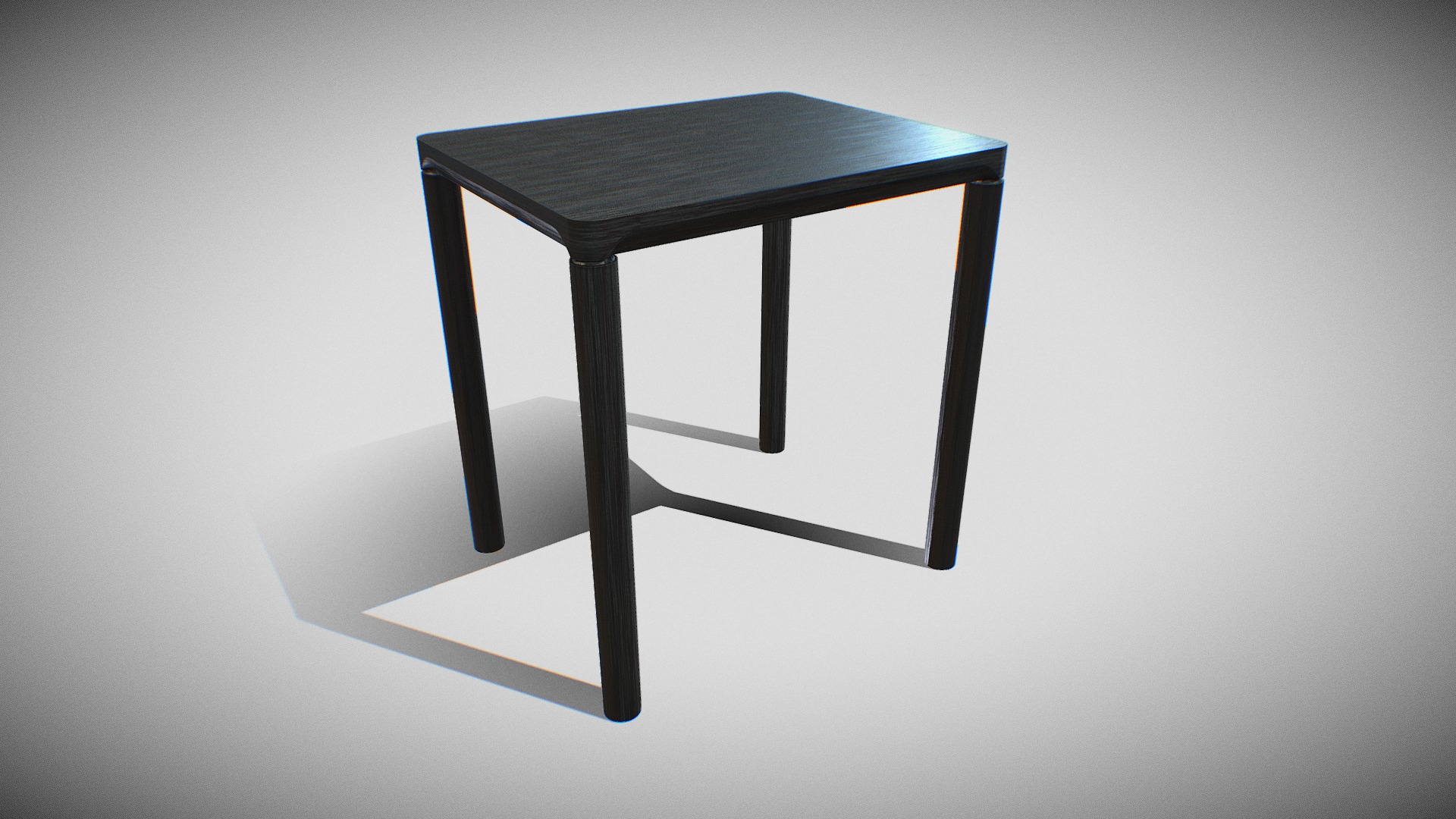 3D model Piloti Table-Black lacquered wood - This is a 3D model of the Piloti Table-Black lacquered wood. The 3D model is about a small black table.