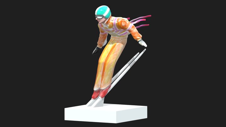 Skier 3D Model