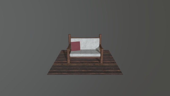 Animal Crossing cabin couch 3D Model