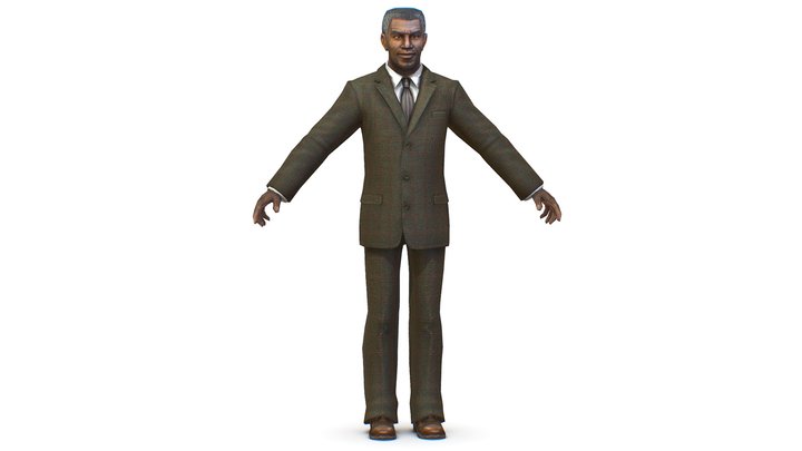African-American Man in a Suit 3D Model