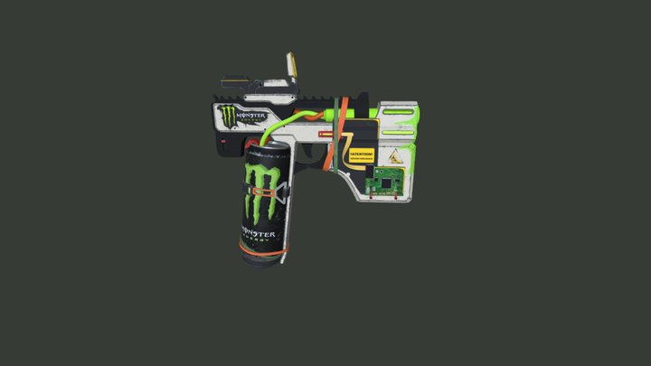Game Ready | Hand Gun | Monster Energy 3D Model